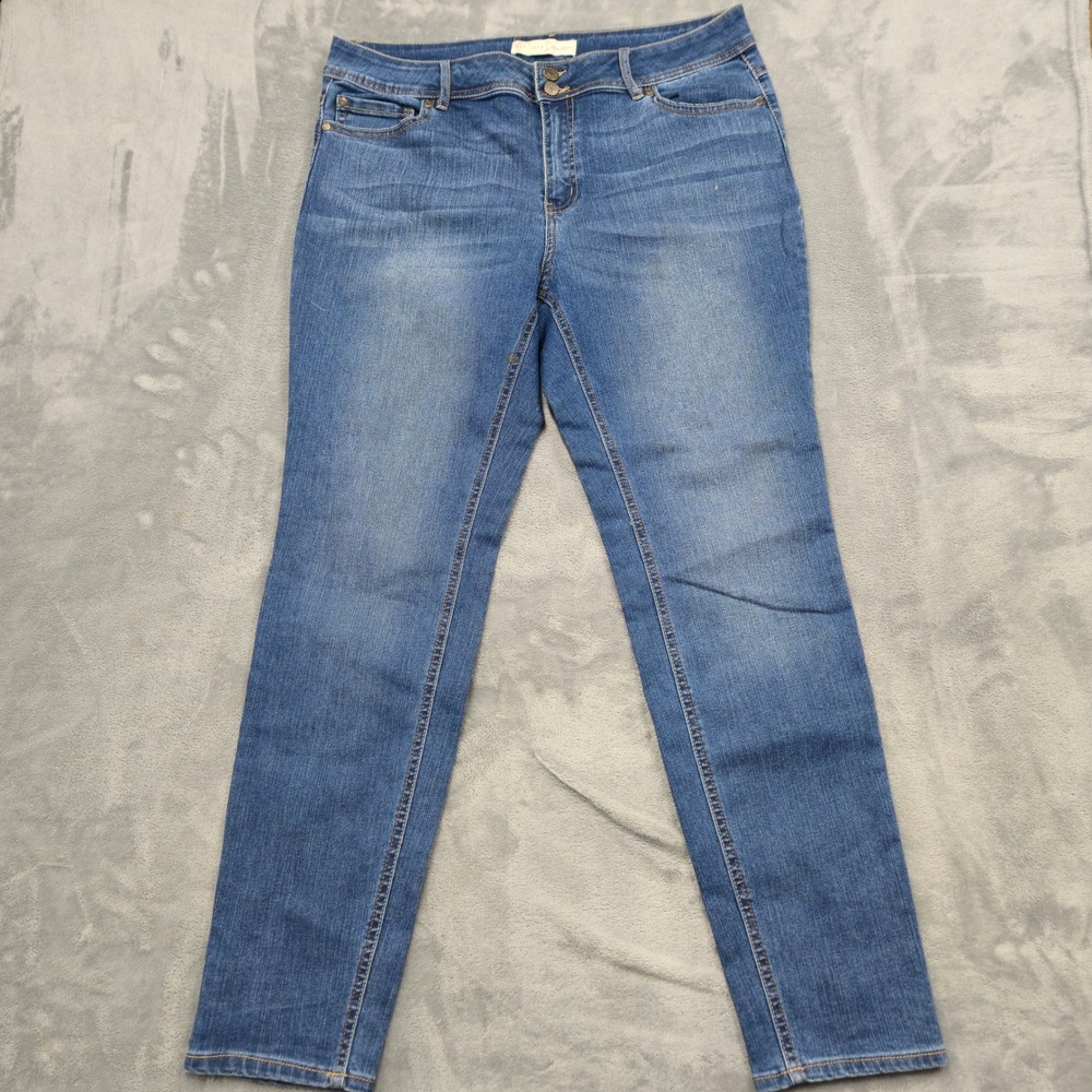 Est. 1946 Denim Curvy Skinny Jeans Medium Wash Blue Womens Size 14 Tapered Leg